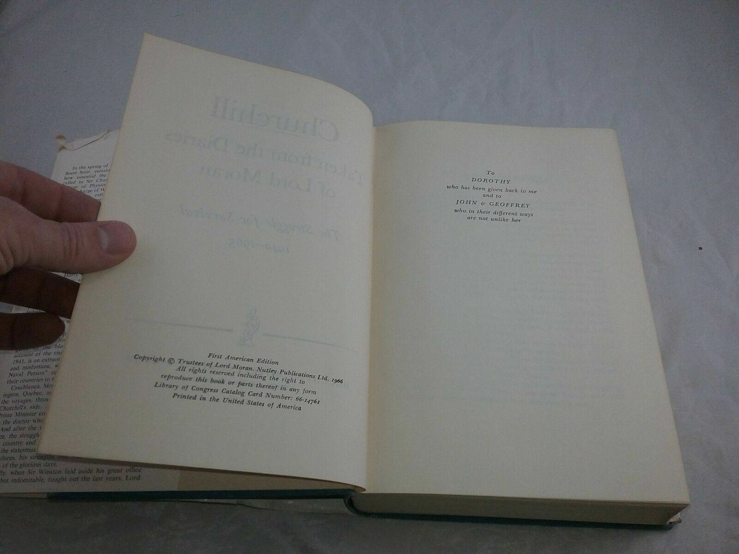 1966 Book Churchill Taken From The Diaries Of Lord Moran His Personal Physician