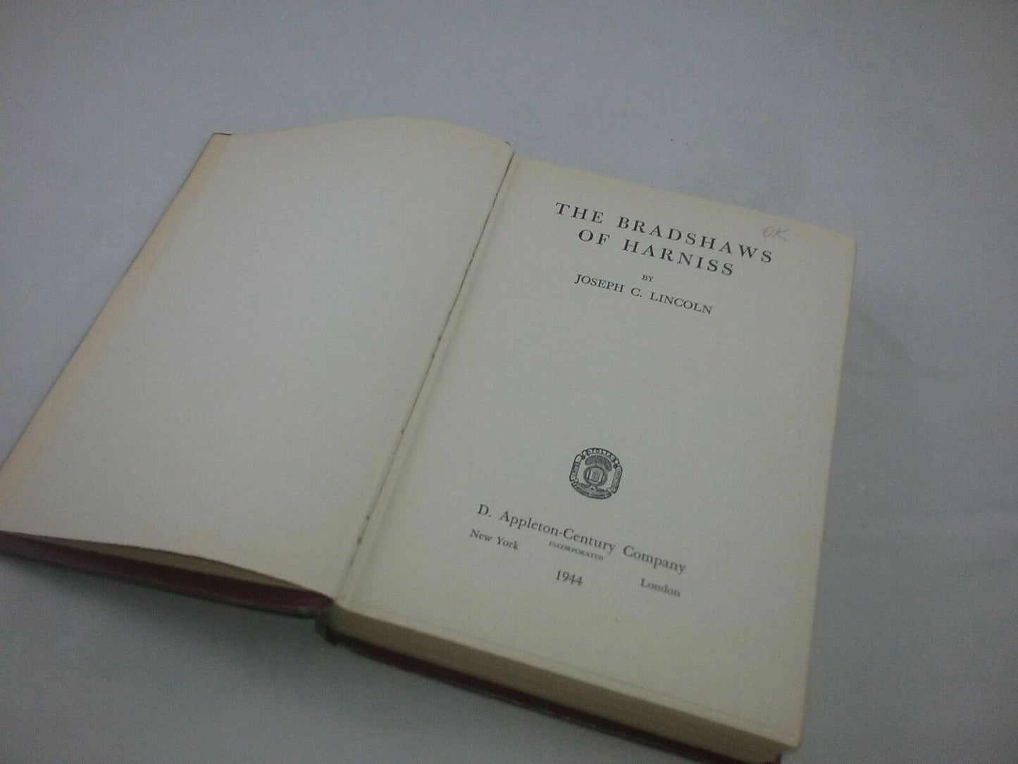 The Bradshaws of Harniss by Joseph C. Lincoln 1944 Hardcover