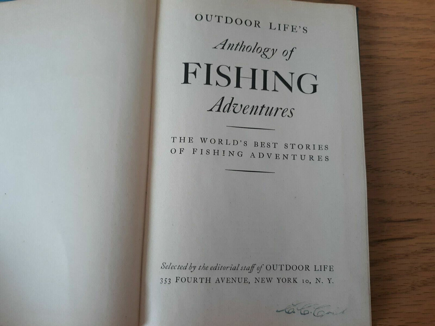 1945 Hardcover Outdoor Life's Anthology of Fishing Adventures World's Best Stori