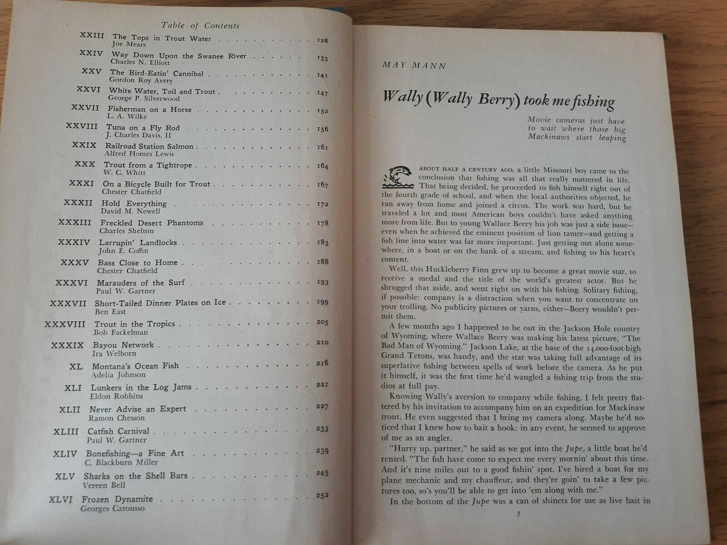 1945 Hardcover Outdoor Life's Anthology of Fishing Adventures World's Best Stori
