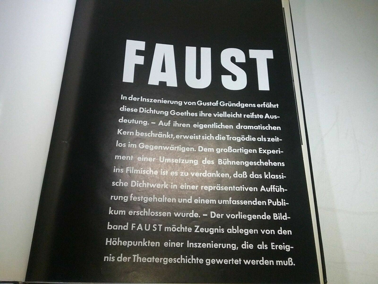 FAUST IN BILDERN GUSTAF GRUNDGENS IN GERMAN ROSEMARIE CLAUSEN 1960 HC DJ