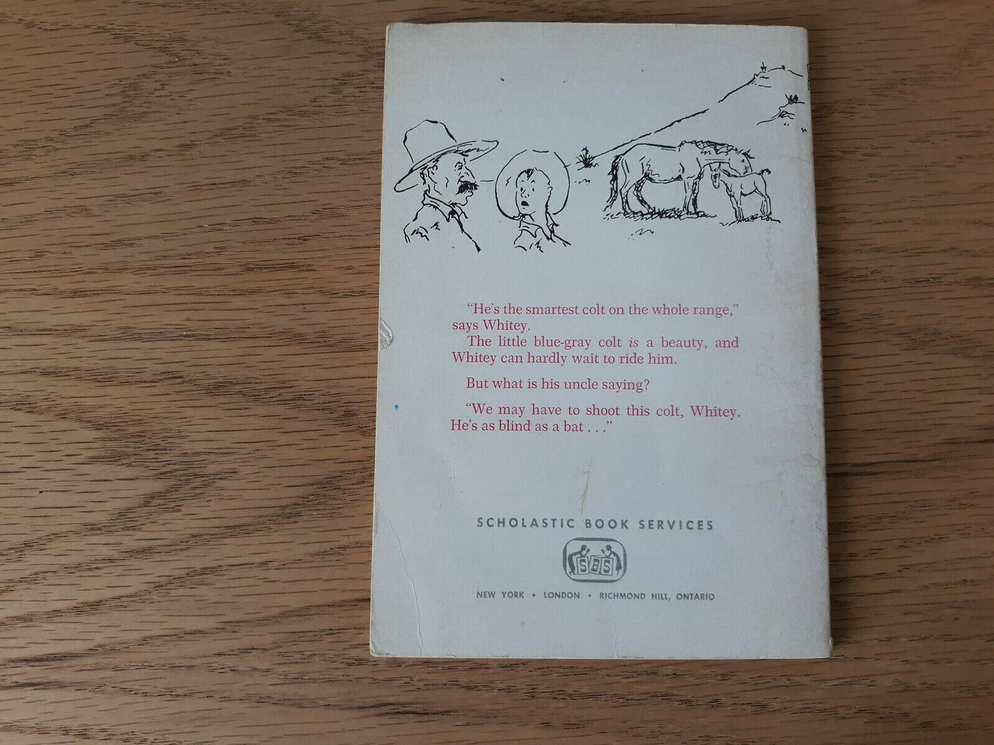The Blind Colt by Glen Rounds Scholastic Books 2nd Printing 1967 PB