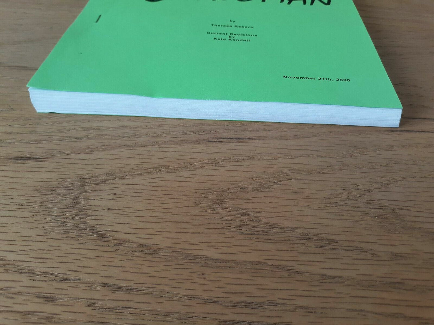 Ashley Judd As Catwoman Theresa Rebeck 2000 Script Paperback