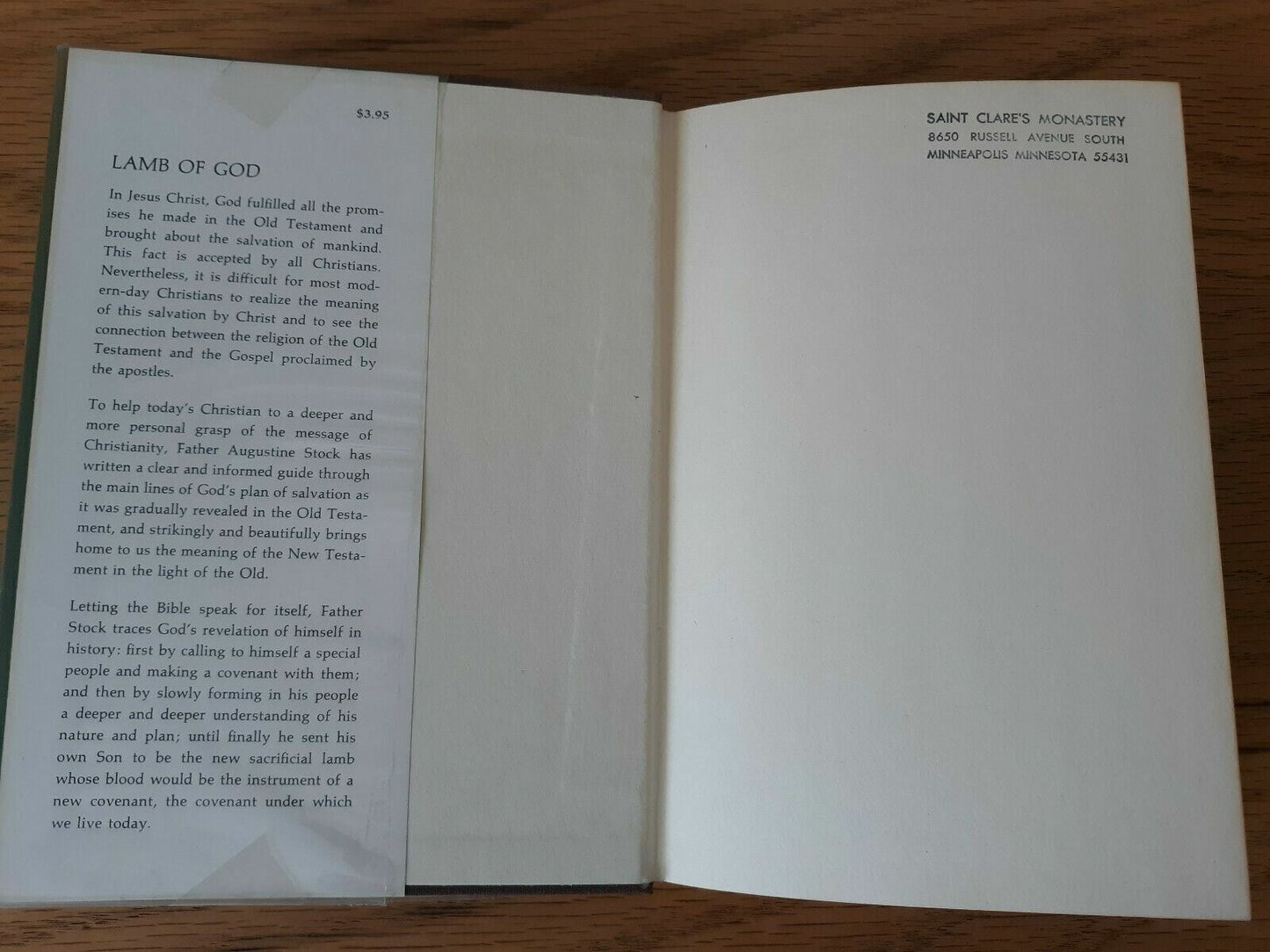 Lamb Of God Promise & Fulfillment Of Salvation - Augustine Stock 1963 Hardcover