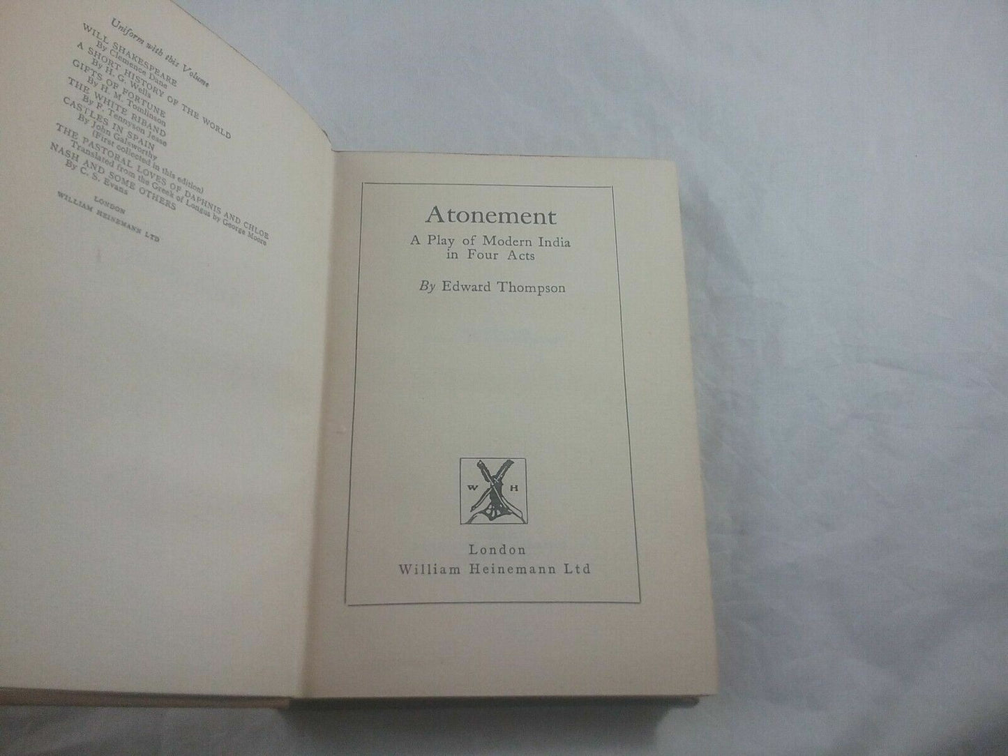 Atonement A Play Thompson 1929