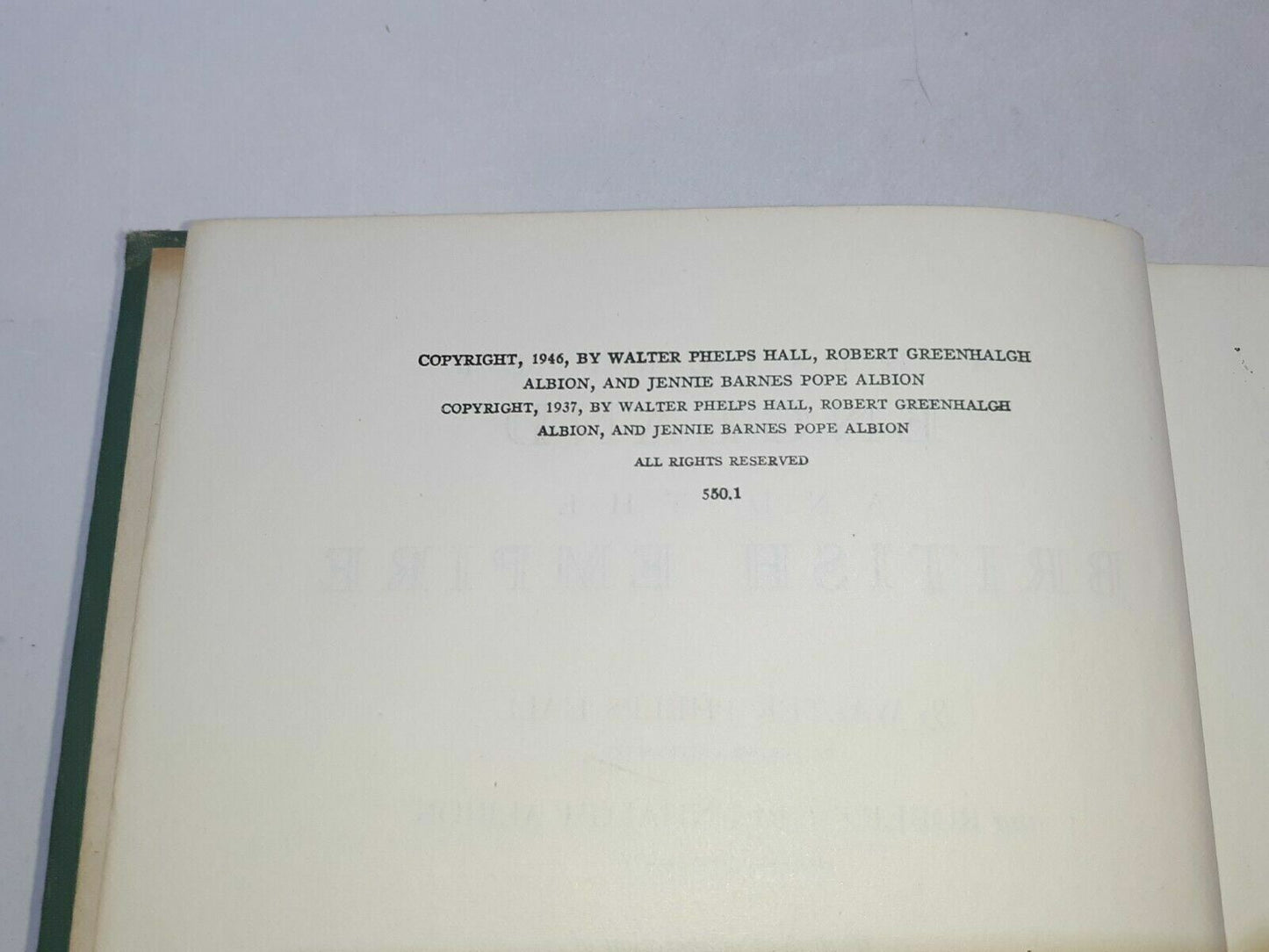 A History Of England And The British Empire Hall, Walter Phelps and Robert Green