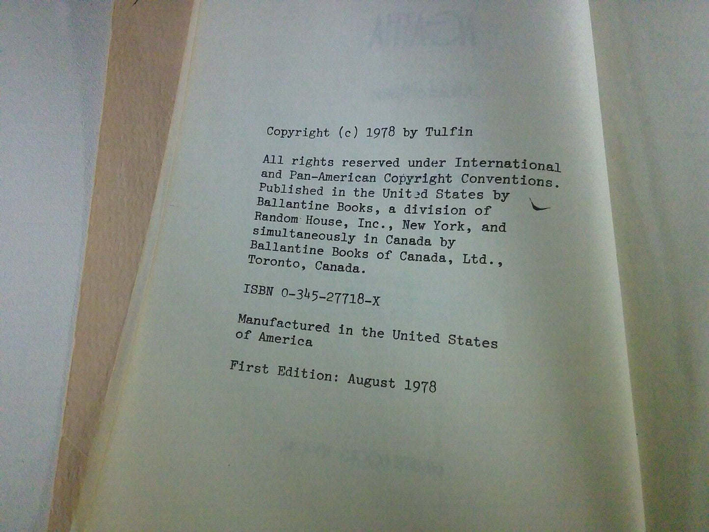 AGATHA - FIRST EDITION 1978 BY KATHLEEN TYNAN Special Advance Reading Copy