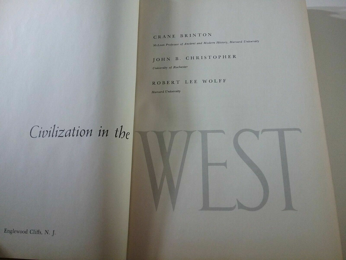 Civilization In The West BRINTON/CHRISTOPHER/WOLFF 1964 Hardback History