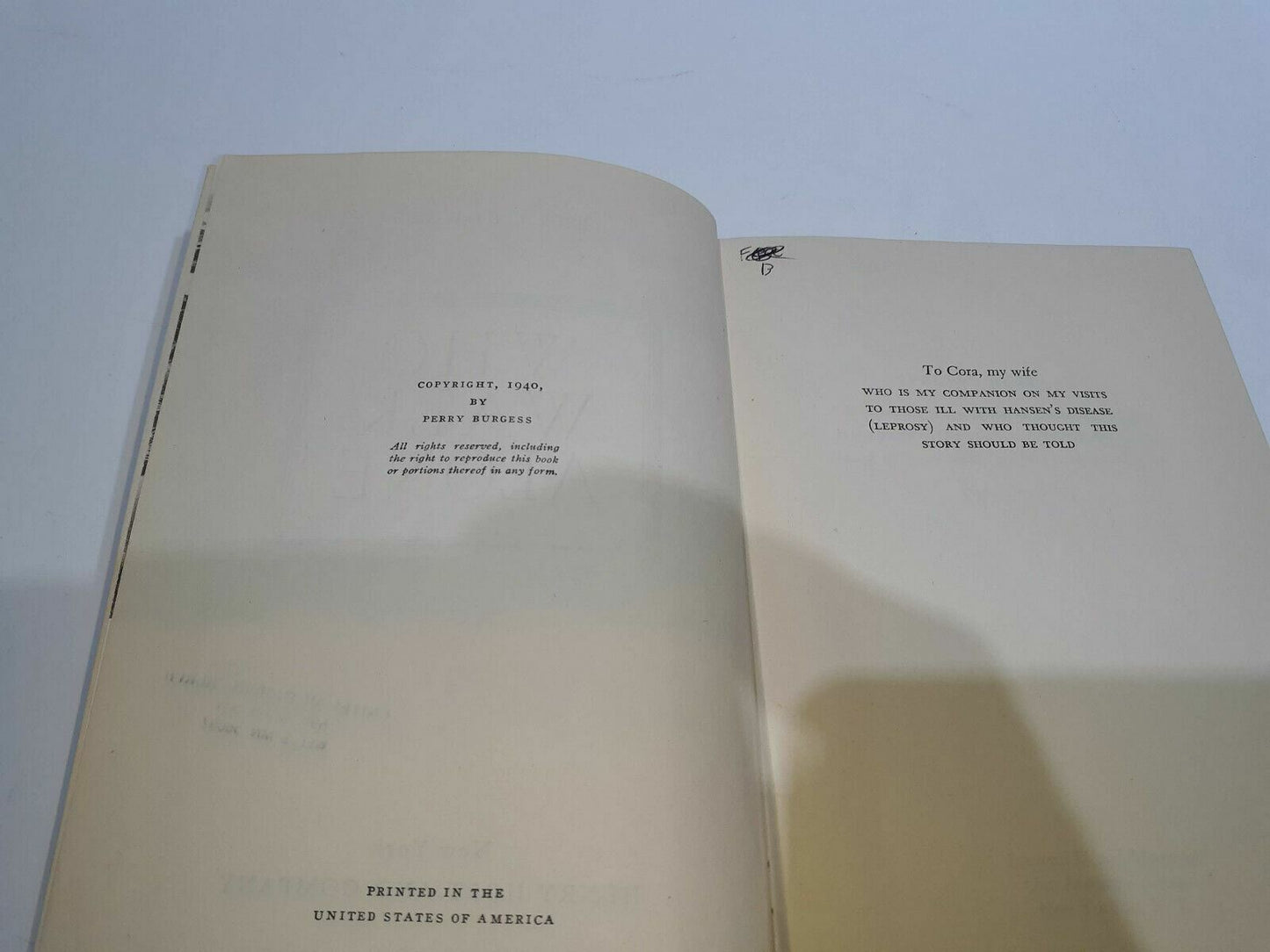 "Who Walk Alone" by Perry Burgess. Hardcover Copyright 1940