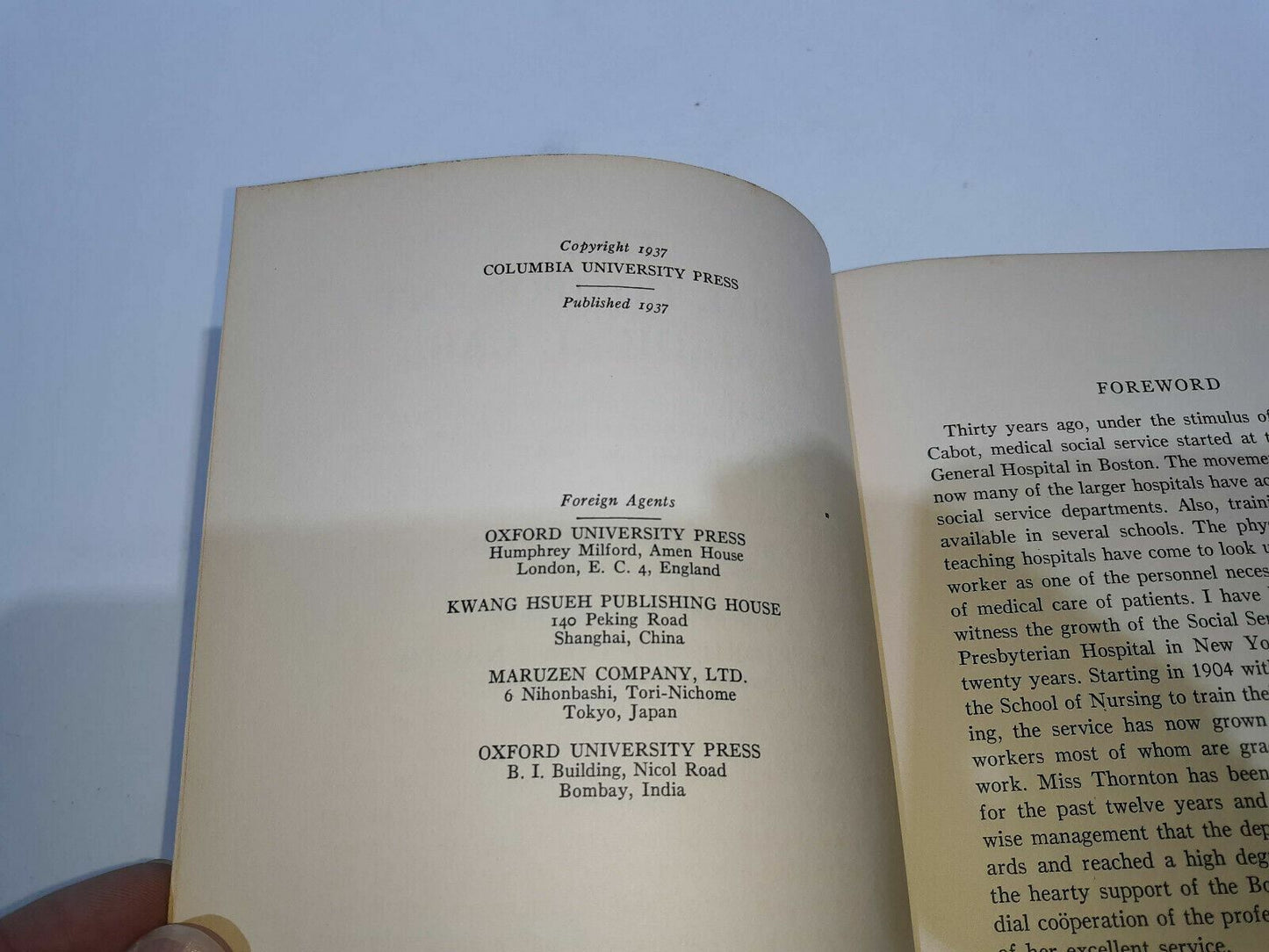 social component in medical care 1937 Janet Thornton