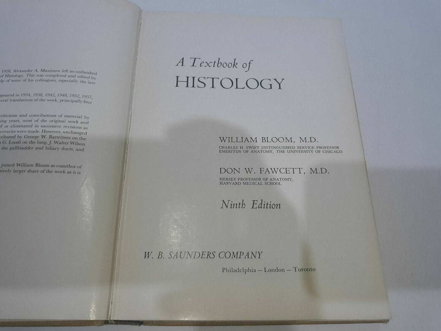 A Textbook of Histology by Bloom and Fawcett 9th Edition 1968