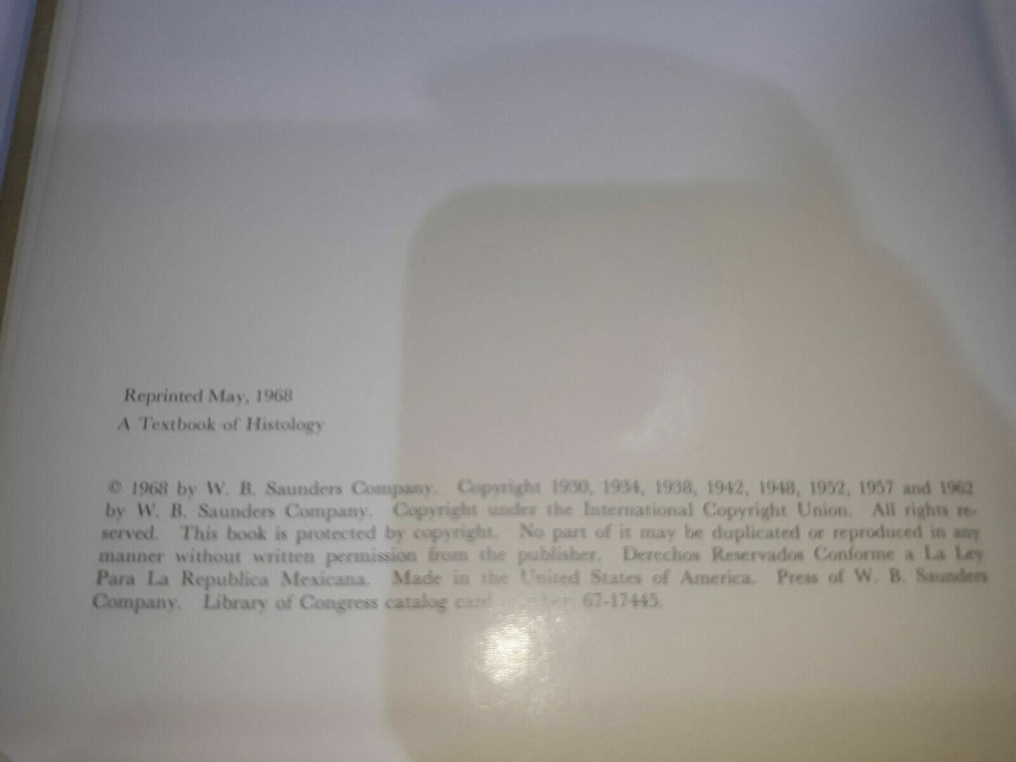 A Textbook of Histology by Bloom and Fawcett 9th Edition 1968