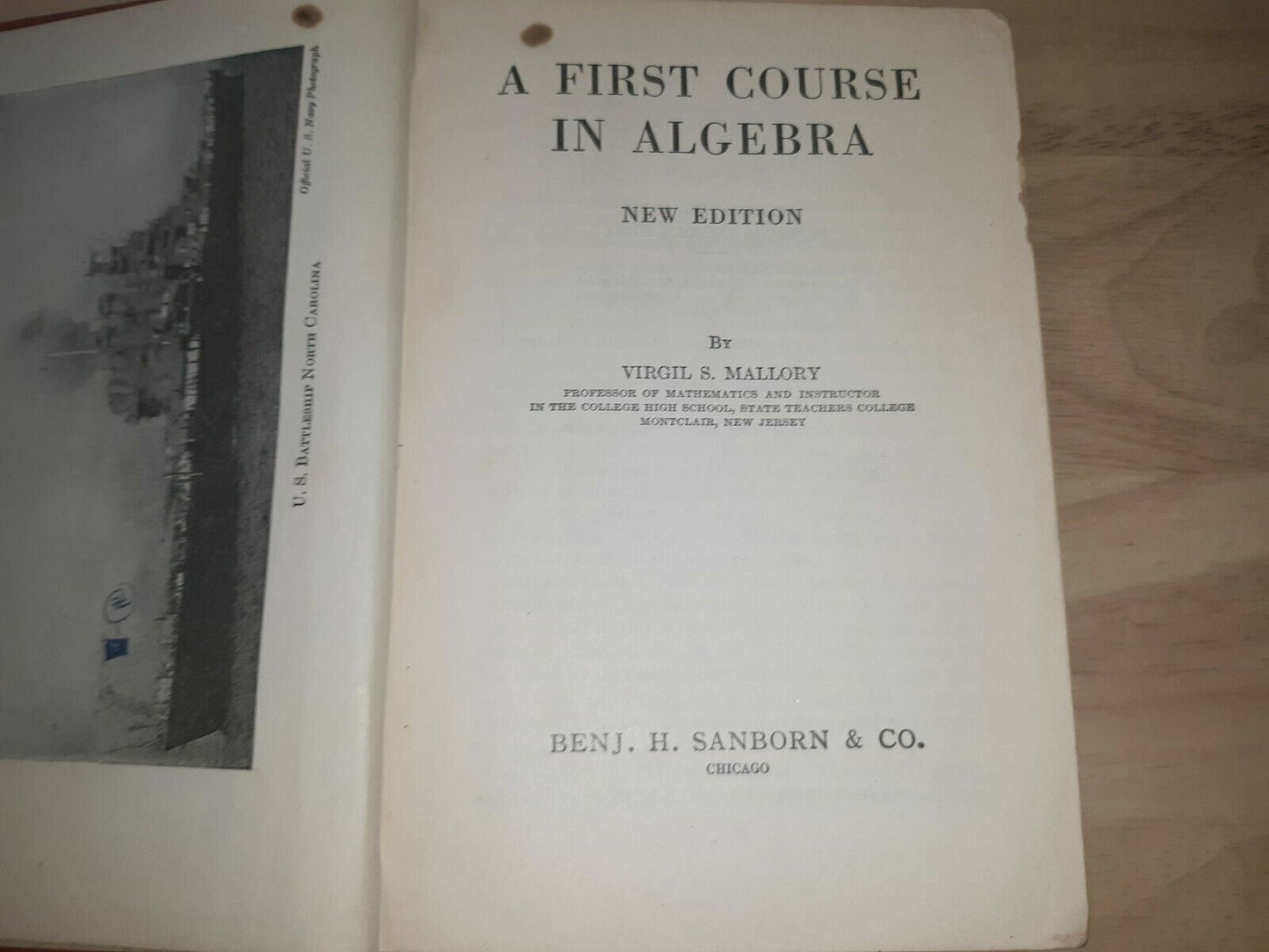 A First Course In Algebra Mallory New Edition 1943