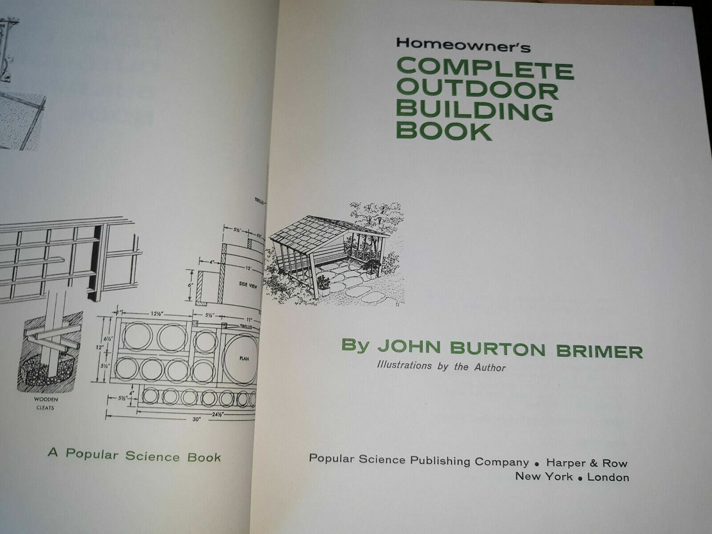 Homeowner’s Complete Outdoor Building Book Hc John Burton Brimer 1971