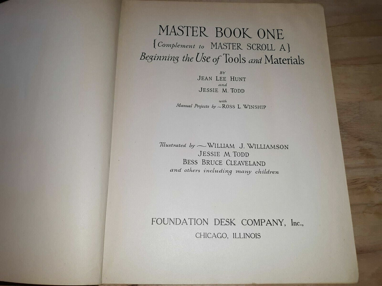 1926 Master Book I Beginning Use of Tools and Materials by Hunt and Todd