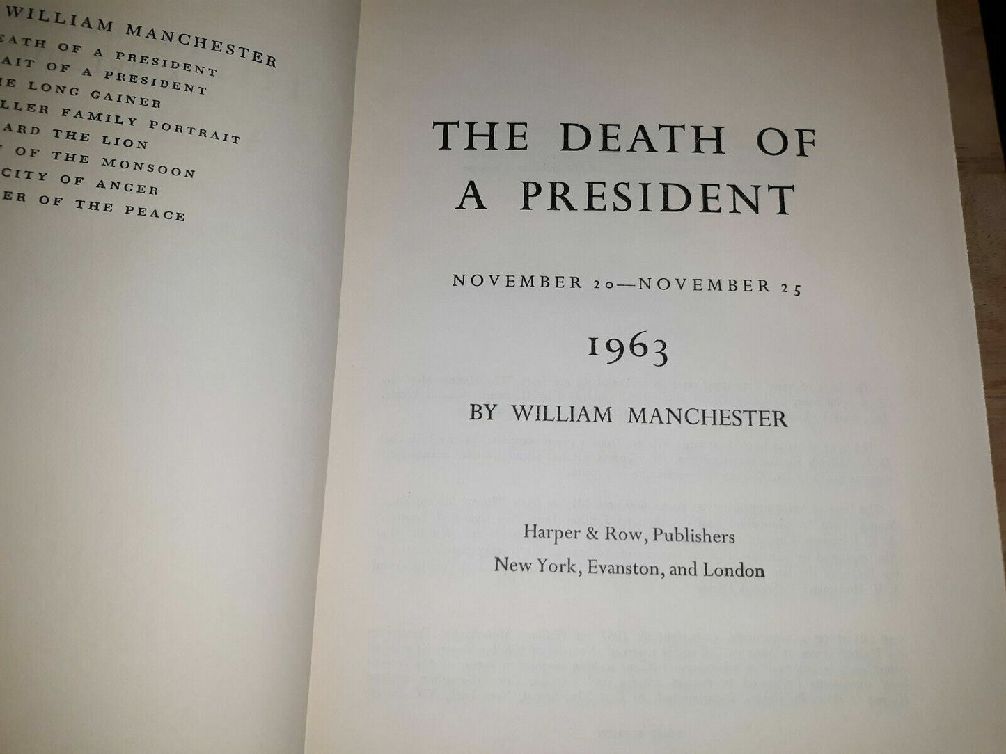 1ST EDITION The Death of a President November 1963 MANCHESTER John F. Kennedy