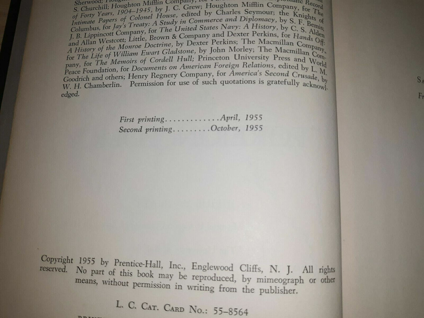 A History of United States Foreign Policy 1955 2nd Printing Pratt