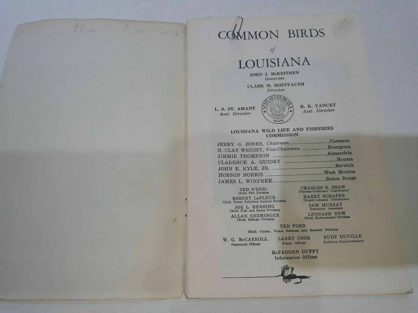 1969 Common Birds of Louisiana Wildlife & Fisheries- Illustrated New Orleans LA