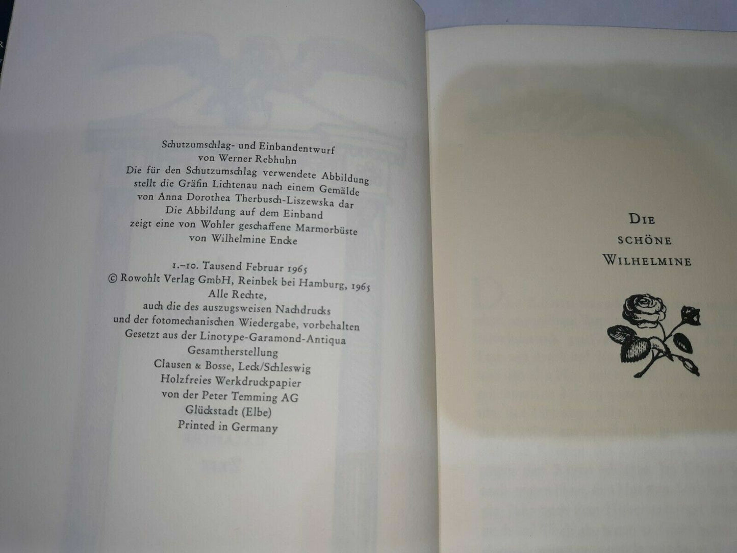 Ernst Von Salomon Die Schone Wilhelmine 1965 Rowohlt German