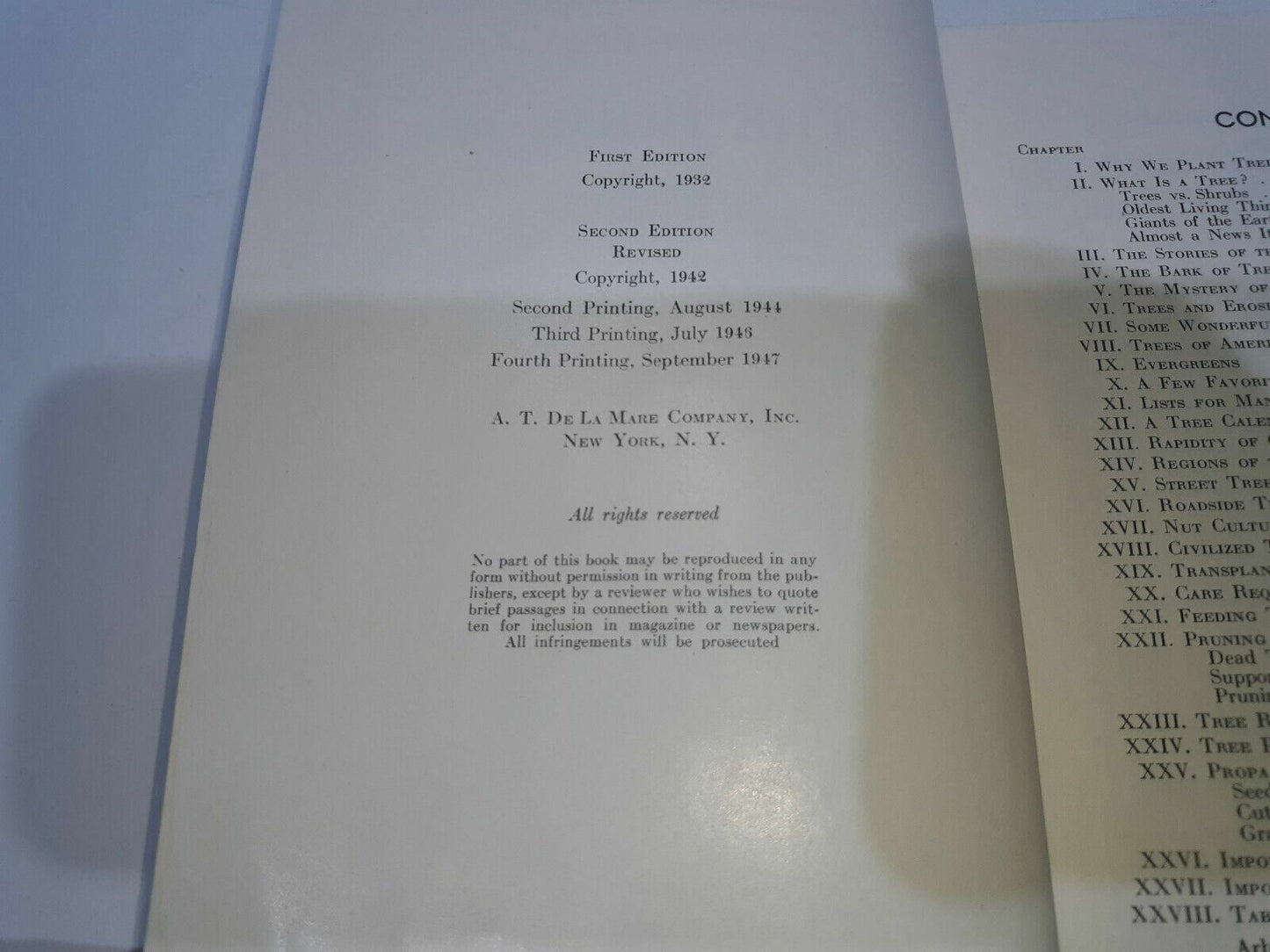 A. C. Hottes THE BOOK OF TREES DeLa Mare 1947 4th Pr