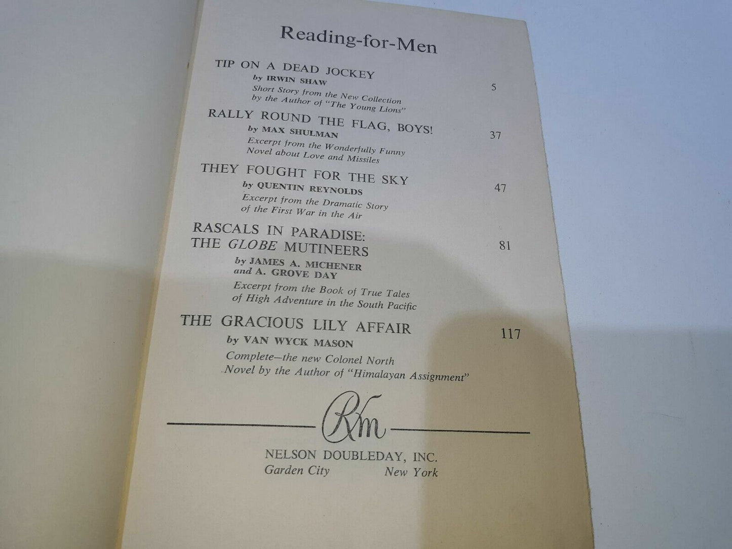 Reading-For-Men: The Gracious Lily Affair ( Excerpts: Tip On A Dead Jockey / Ral