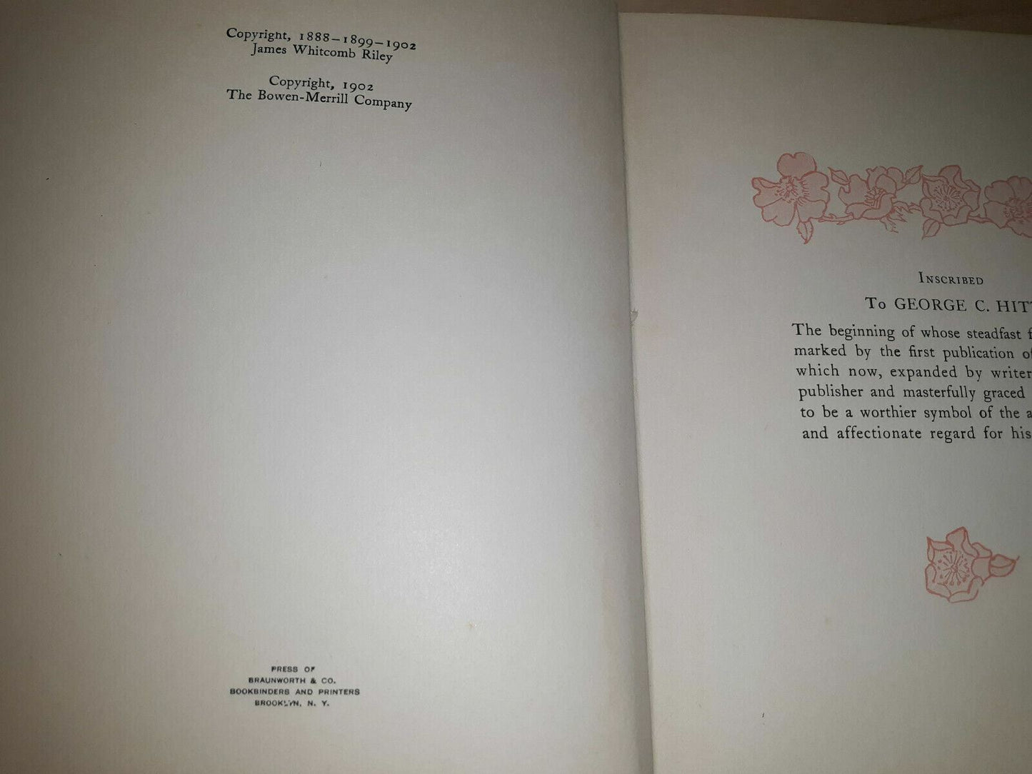 AN OLD SWEETHEART OF MINE, by JAMES WHITCOMB RILEY, 1902 HARDBACK ILLUSTRATED