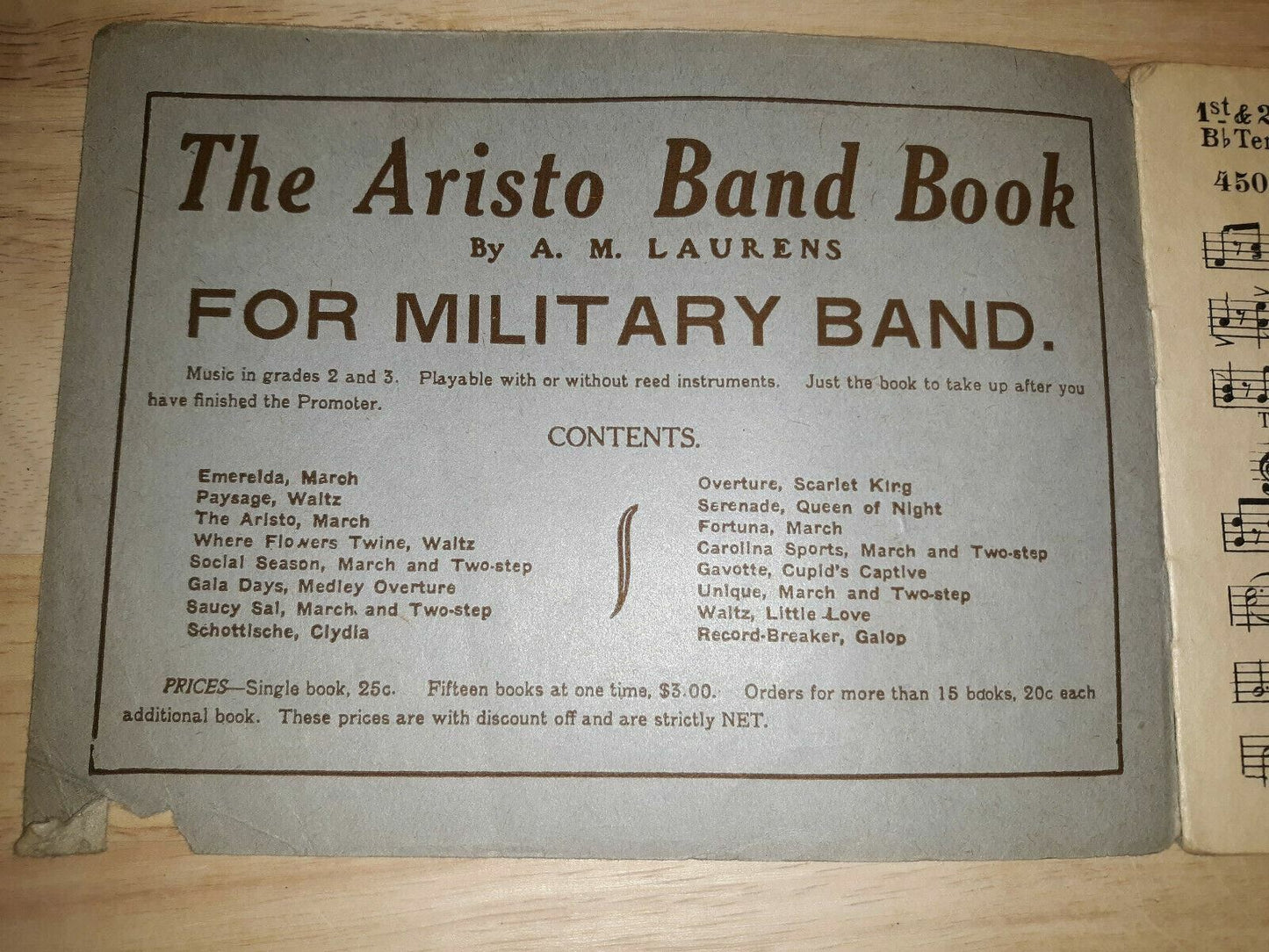 Artarmo Band Book King 1910 1st & 2nd Bb Tenors