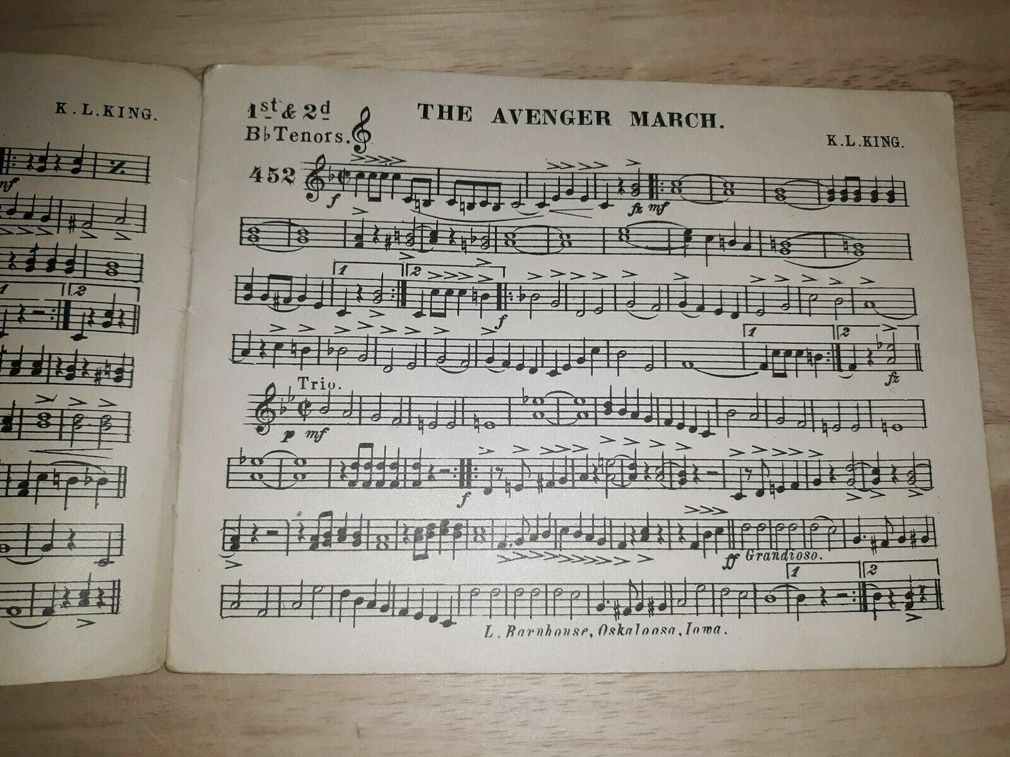 Artarmo Band Book King 1910 1st & 2nd Bb Tenors