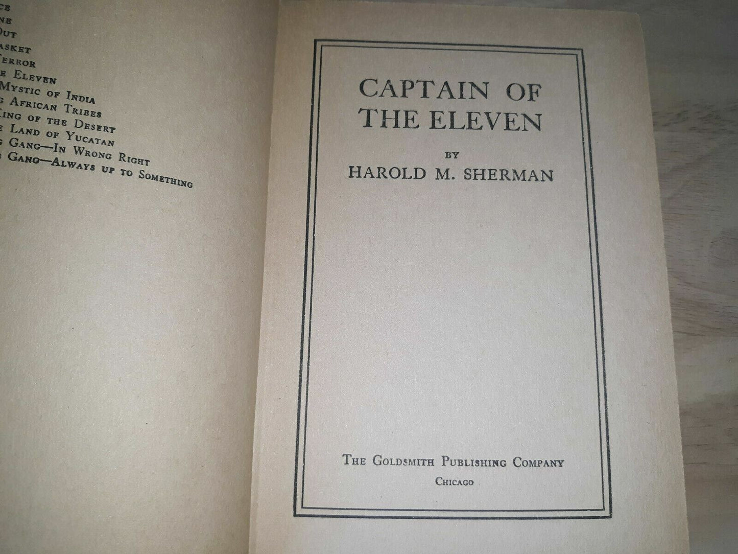 1933 Hardcover "Captain of the Eleven" written by Harold M. Sherman