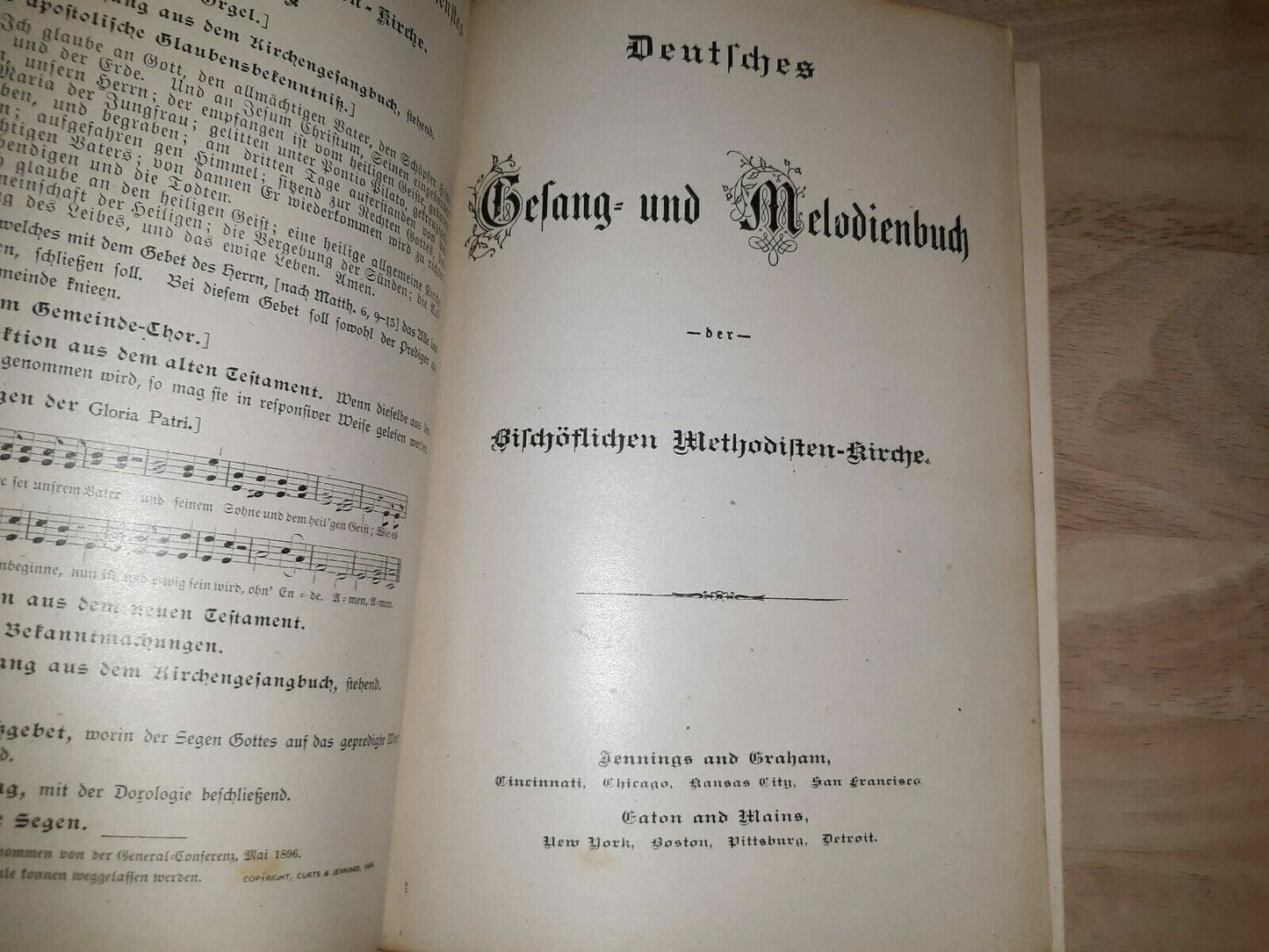 Antique German Hymnal Songbook 1888 Vintage Gesang und Melodienbuch