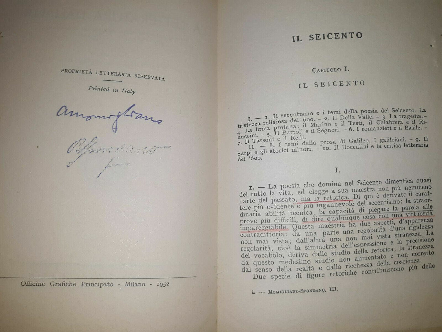LA LETTERATURA ITALIANA Storia antologia Momigliano Vol Quarto Terzo 1952 1953