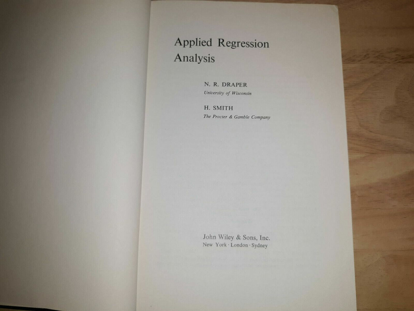 1967 Applied Regression Analysis Draper Smith 3rd Printing
