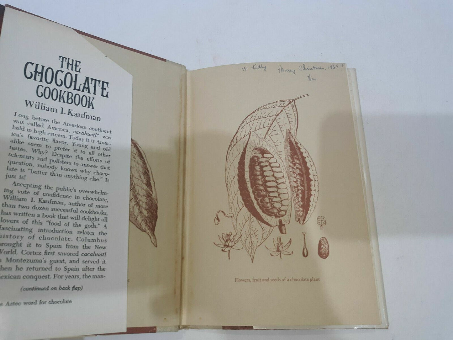 The CHOCOLATE COOKBOOK by William I Kaufman, 1968 1st Ed in DJ
