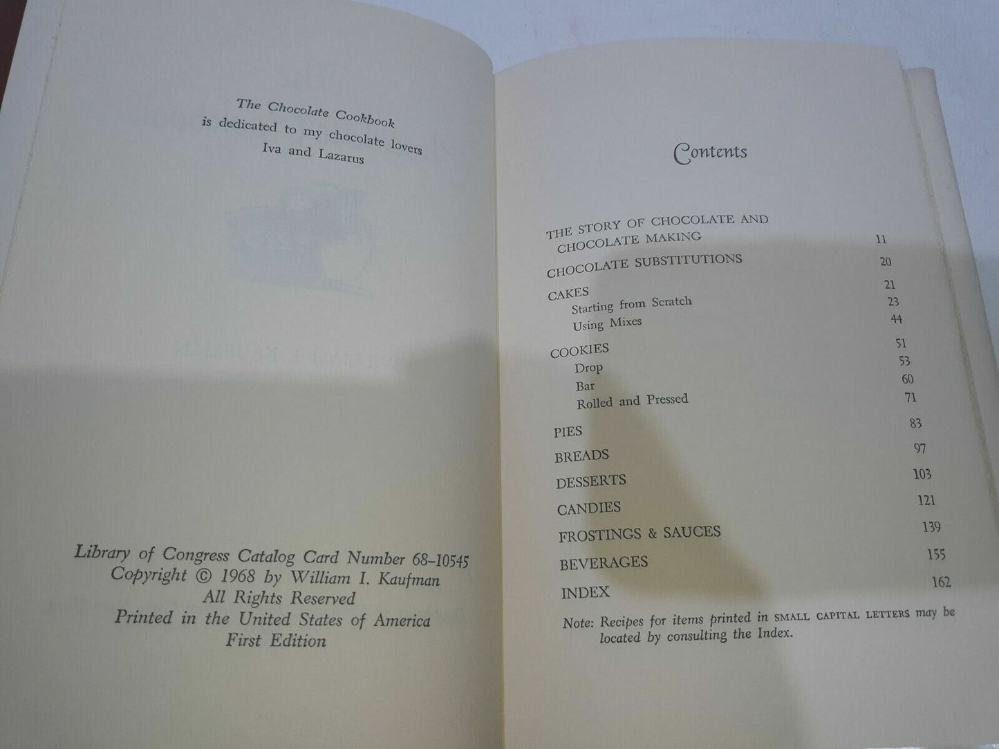 The CHOCOLATE COOKBOOK by William I Kaufman, 1968 1st Ed in DJ