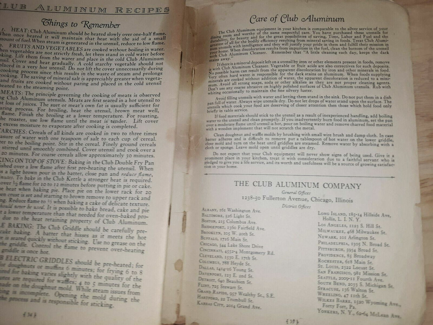 1926 The Recipe Book for Club Aluminum Ware With Personal Service