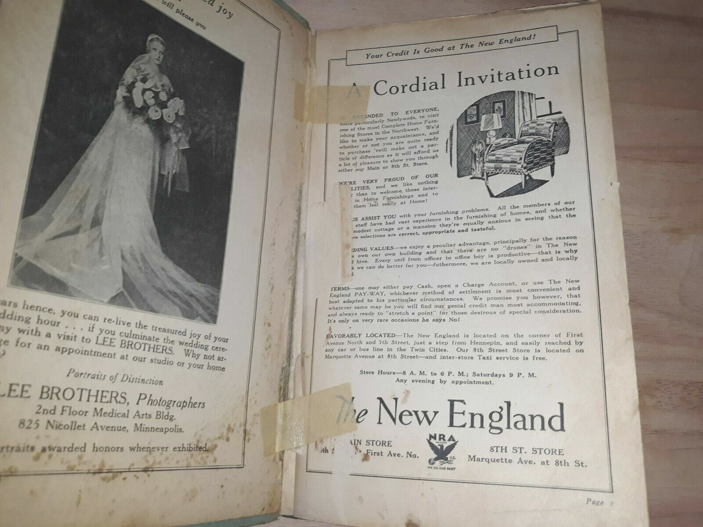 1934 The Bride’s Book of Recipes and Household Hints Gift Advertisers