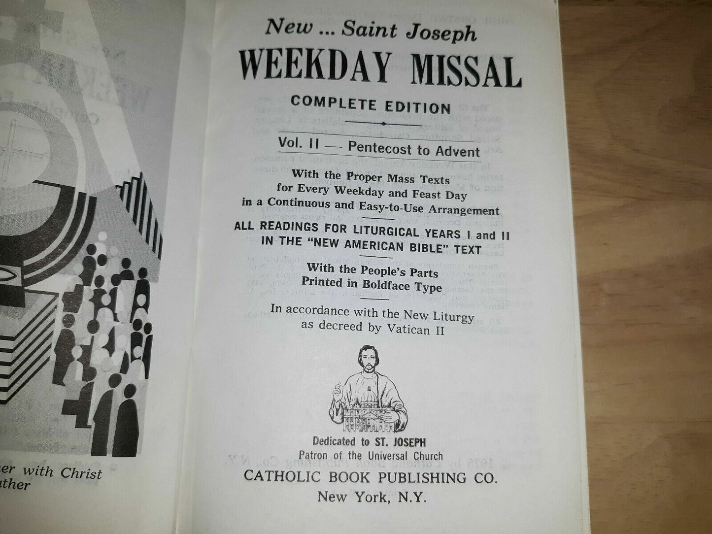 1975 New St Joseph Weekday Missal Complete Edition Catholic Vatican II Vol 2