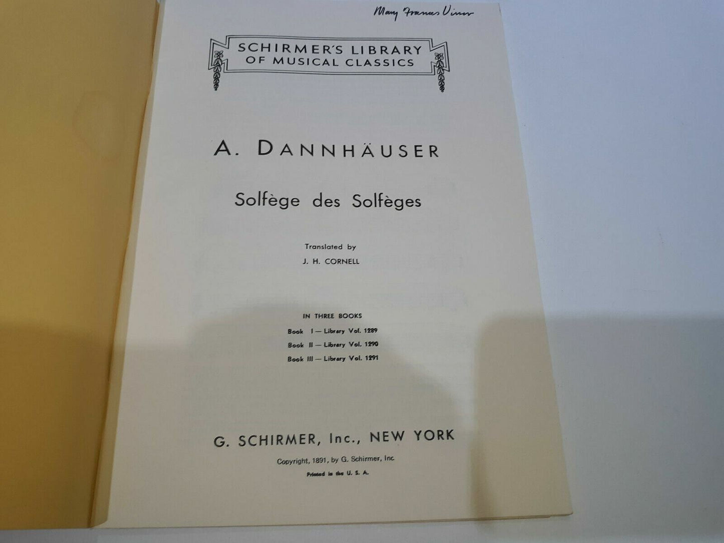 Dannhauser: Solfege des Solfeges - Schirmer's Library Book 1 - vol 1289
