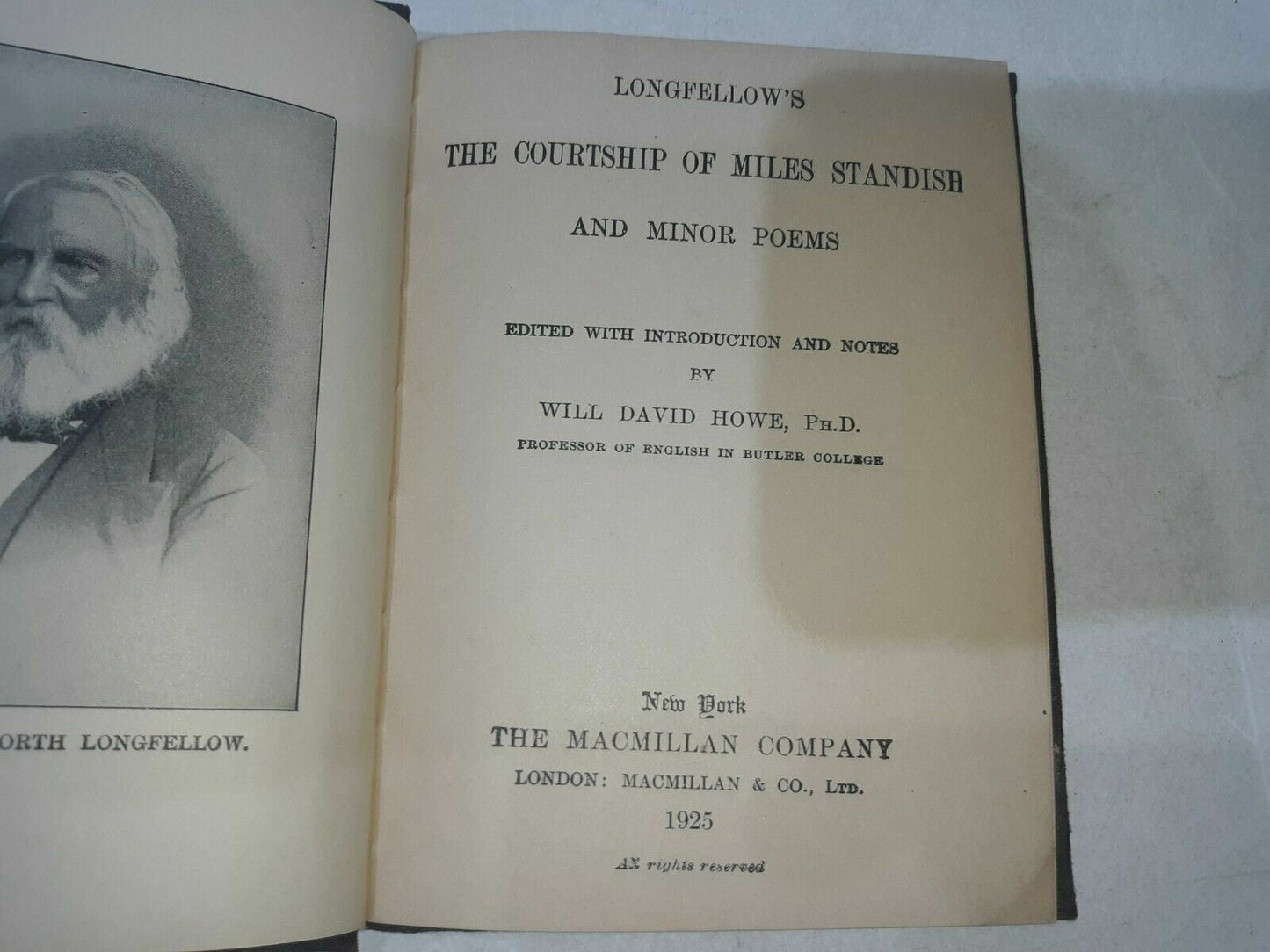 1925 Longfellows Courtship Of Miles Standish Howe Macmillan