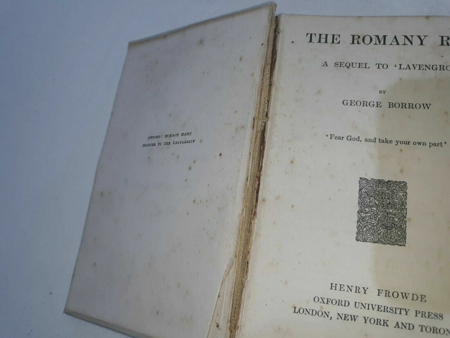 The Romany Rye George Borrow Oxford Henry Frowde