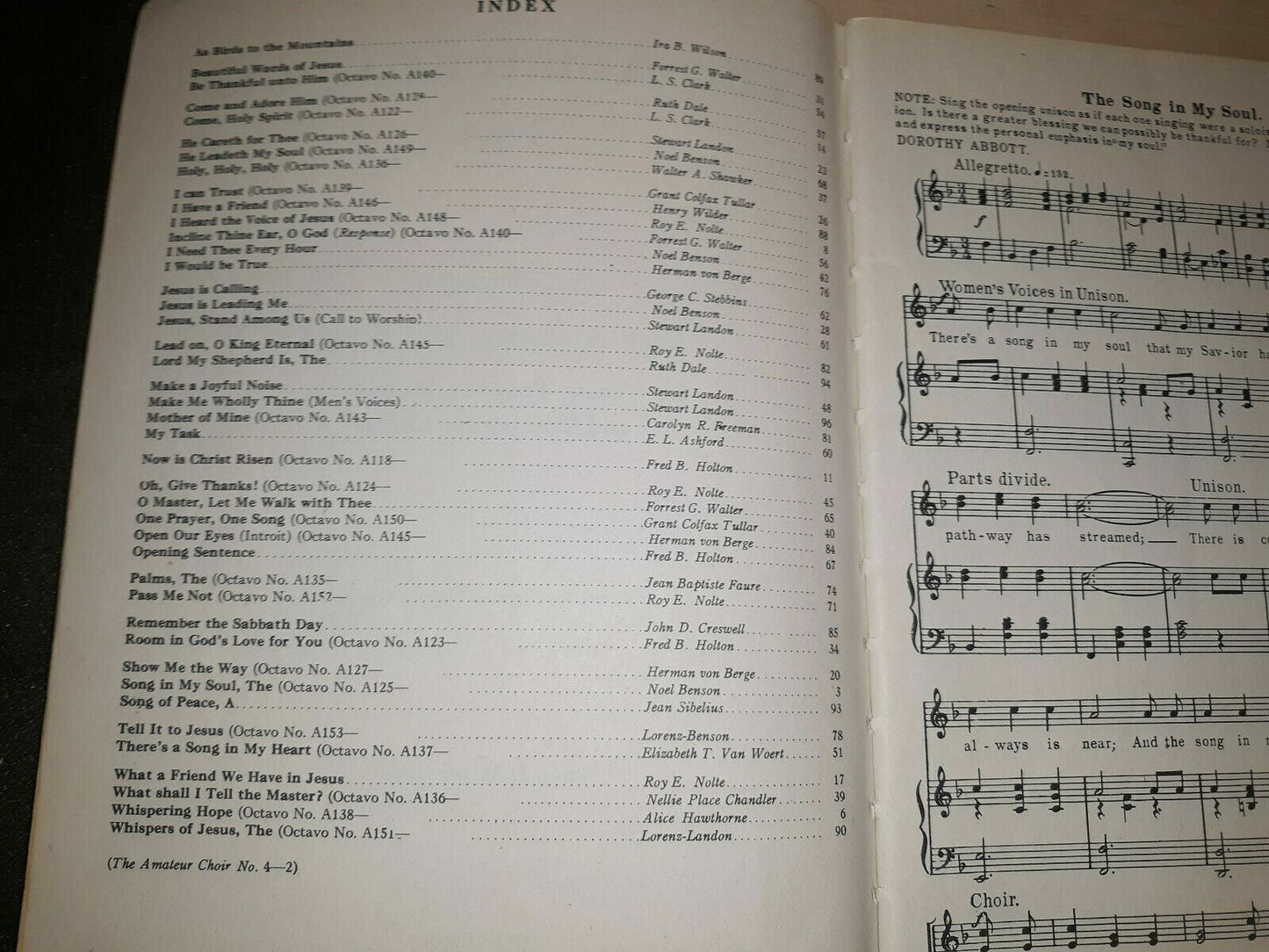 THE AMATEUR CHOIR No 4: An Anthem Book for Mixed Voices Softcover Songbook 1943