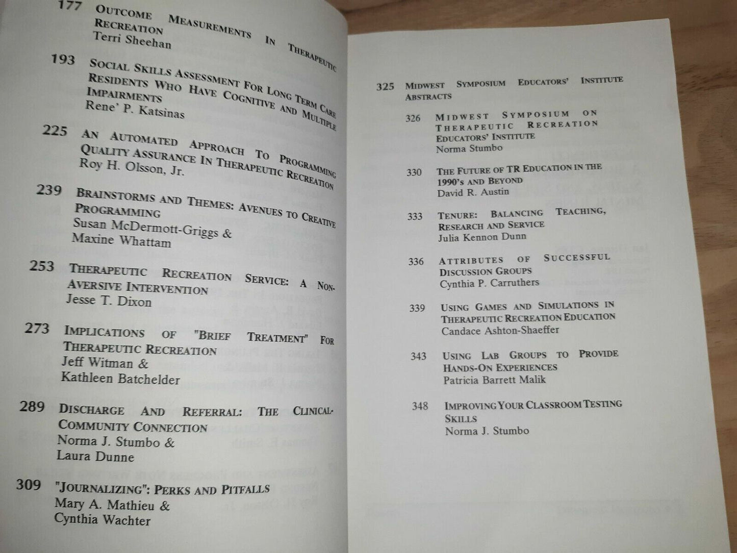 1992 Expanding Horizons In Therapeutic Recreation Xiv Selected Papers From 1990/