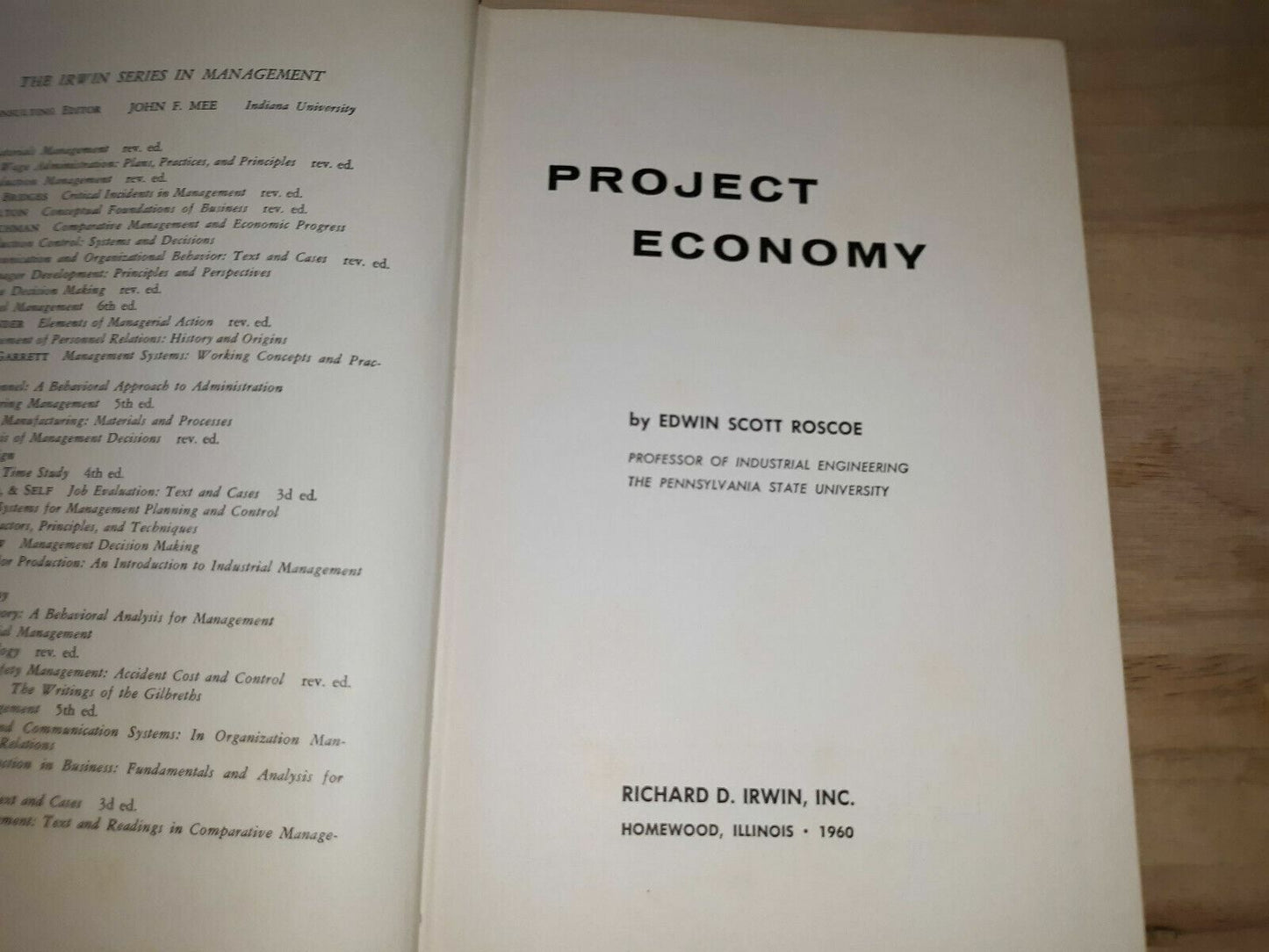Project Economy Edwin Scott Roscoe 1969 8th Printing