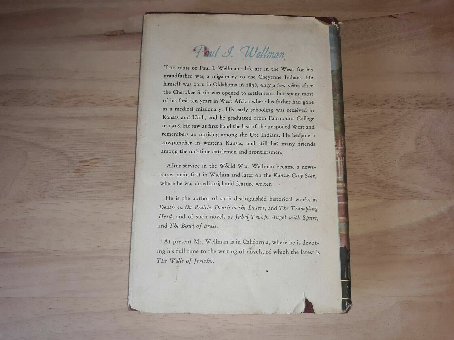 1947 The Walls of Jericho Book by Paul Wellman - Hardcover with Dust Jacket