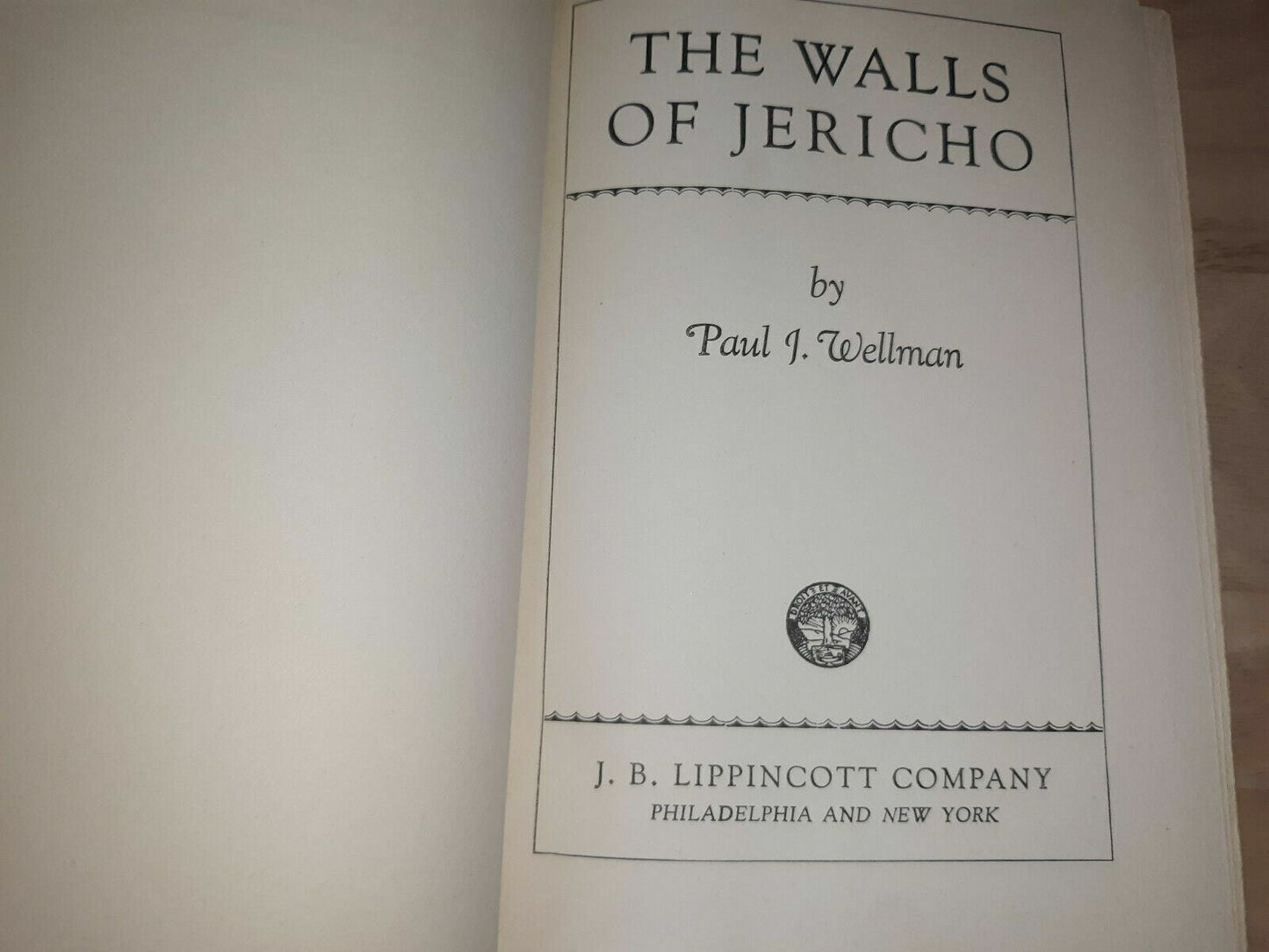 1947 The Walls of Jericho Book by Paul Wellman - Hardcover with Dust Jacket