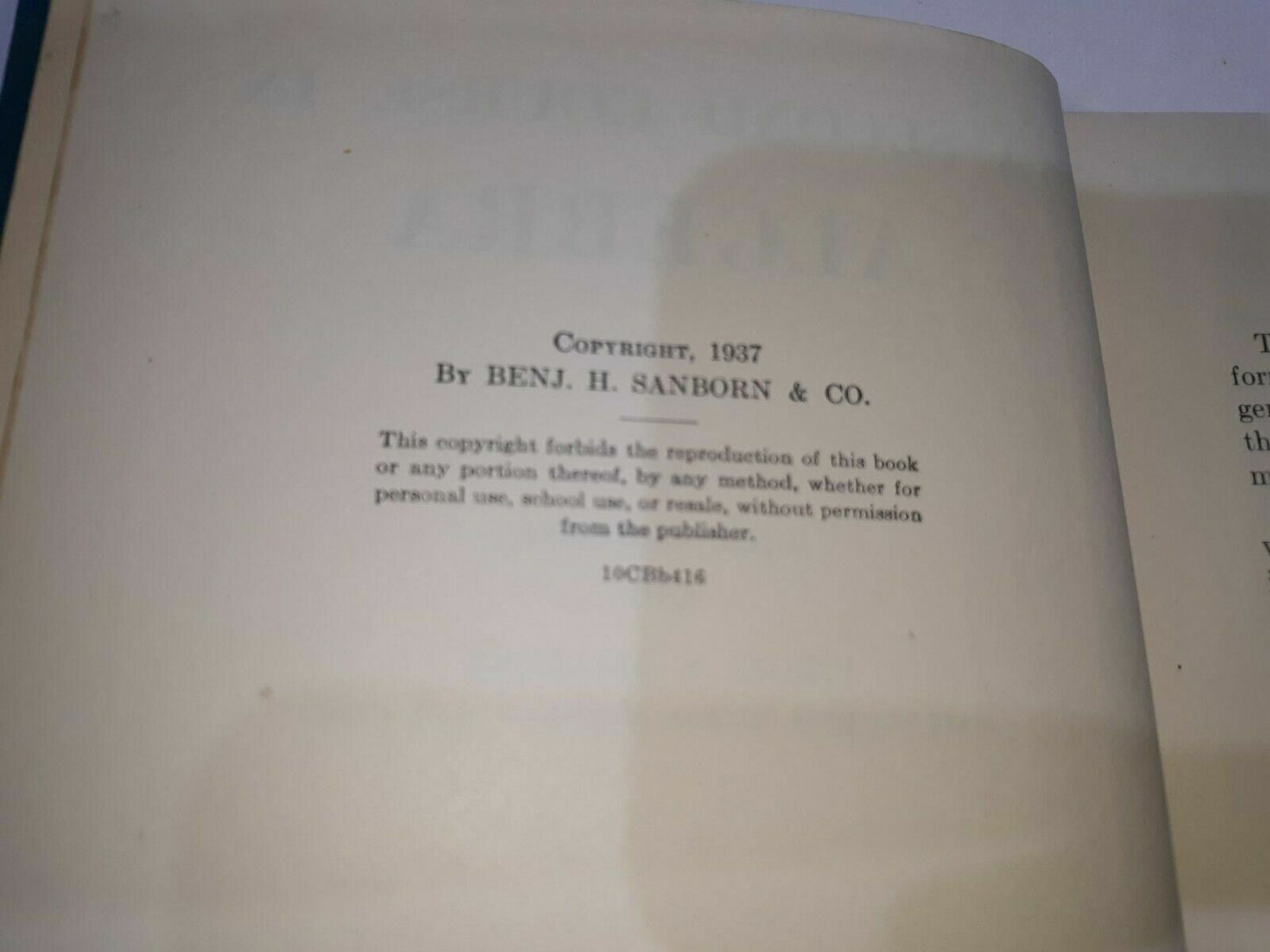 1937 Hard Cover A Second Course In ALGEBRA Stone Mallory Revised