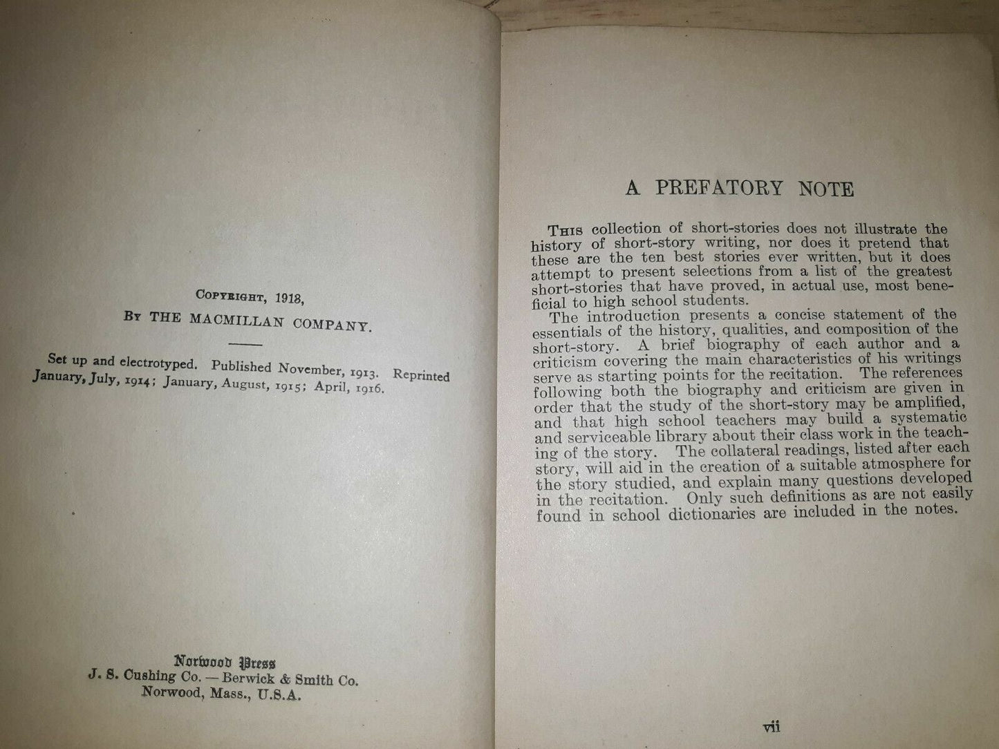 A Collection Of Short Stories Pittenger 1916 Macmillan Pocket Classics