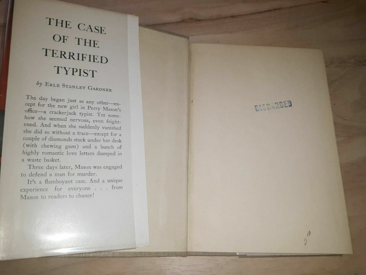 1956 The Case Of The Terrified Typist by Erle Stanley Gardner Hardcover With DJ