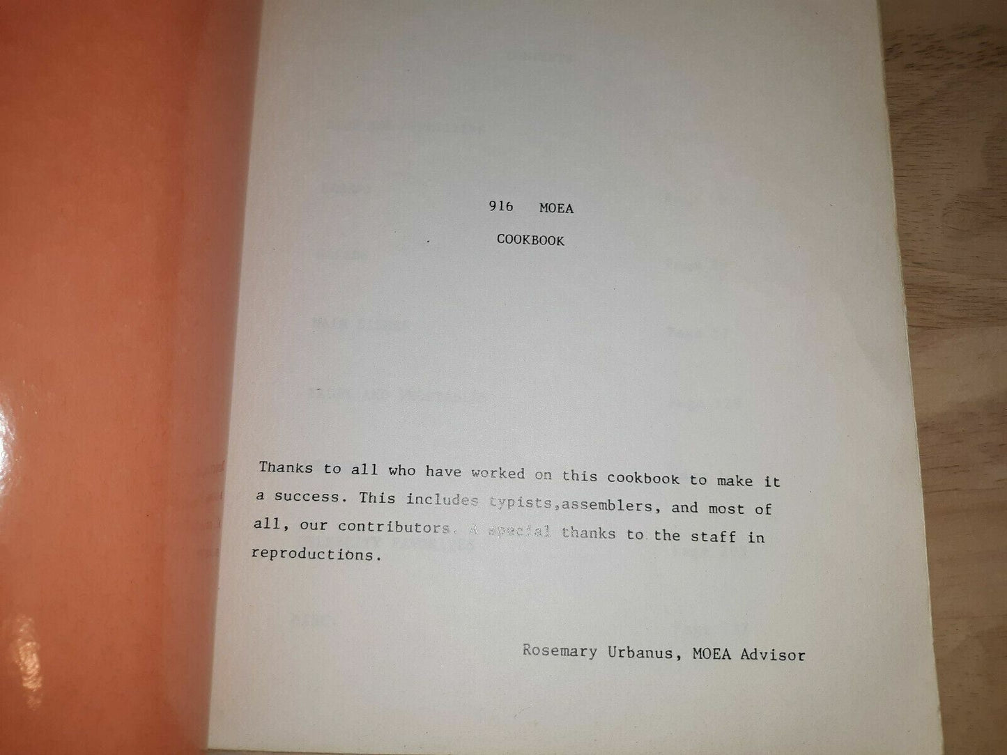 916 MOEA Minnesota Office Education Association Cookbook