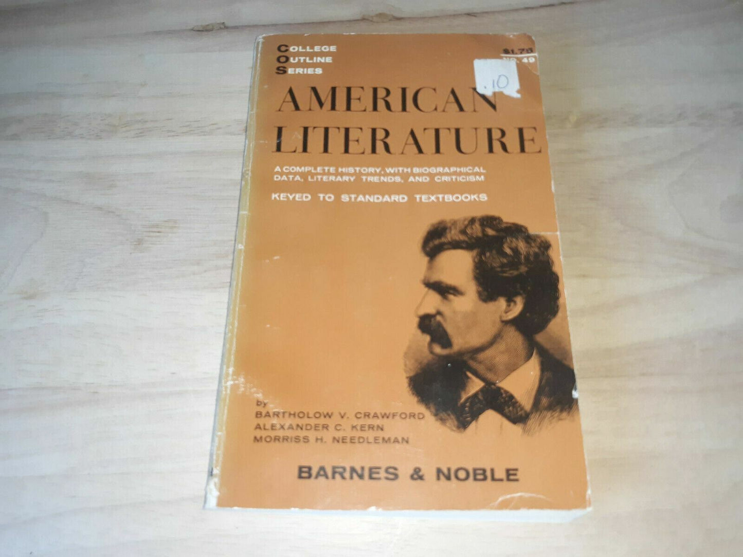 1959 College Outline Series American Literature By Bartholow V Crawford